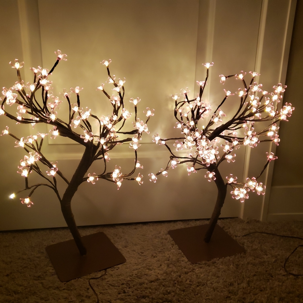 Two Kirkland's Pre-Lit Cherry Blossom Trees - Picture 2 of 4